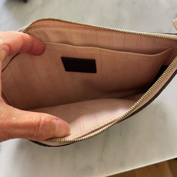 🌿authentic Louis Vuitton neverfull mm pouch damier ebene w pink ballerine - Picture 4 of 5